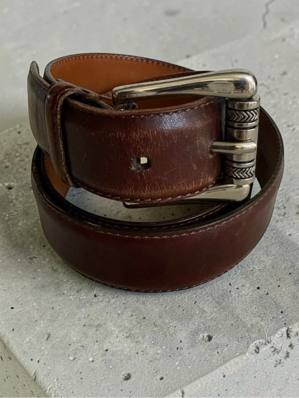 Martin Dingman Brown Leather Men’s Belt Size 32